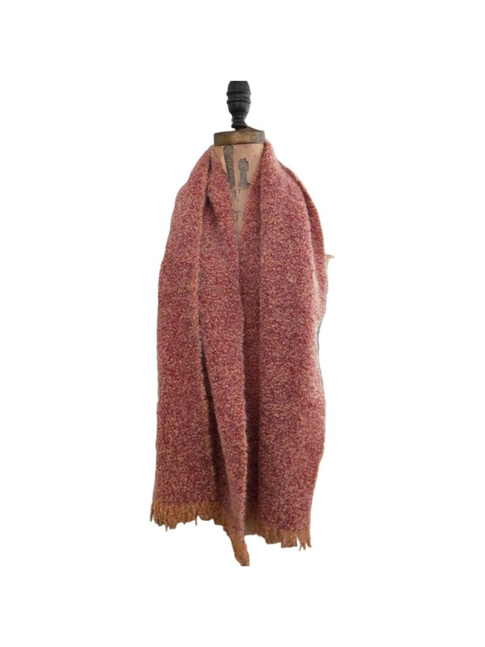 Mucros Weavers Killarney Ireland Soft Wool Blend Scarf Fringe Red Orange New
